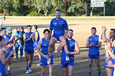 Two Blues celebrate Luke Kerr's 100th senior game